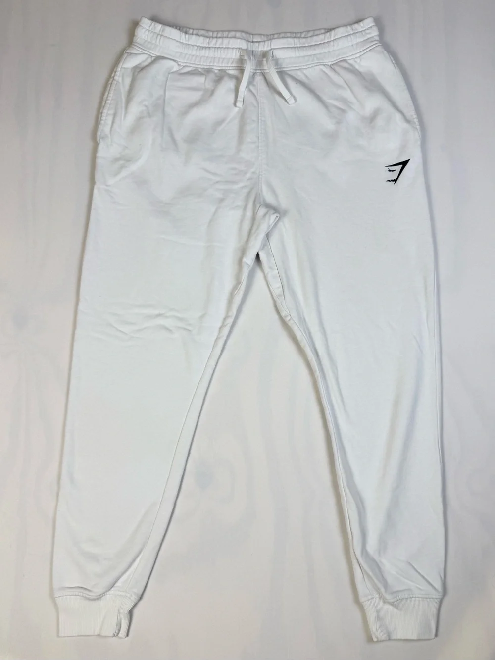 Gymshark White Fleece Jogger Sweatpants Mens Large Athletic Lounge Workout